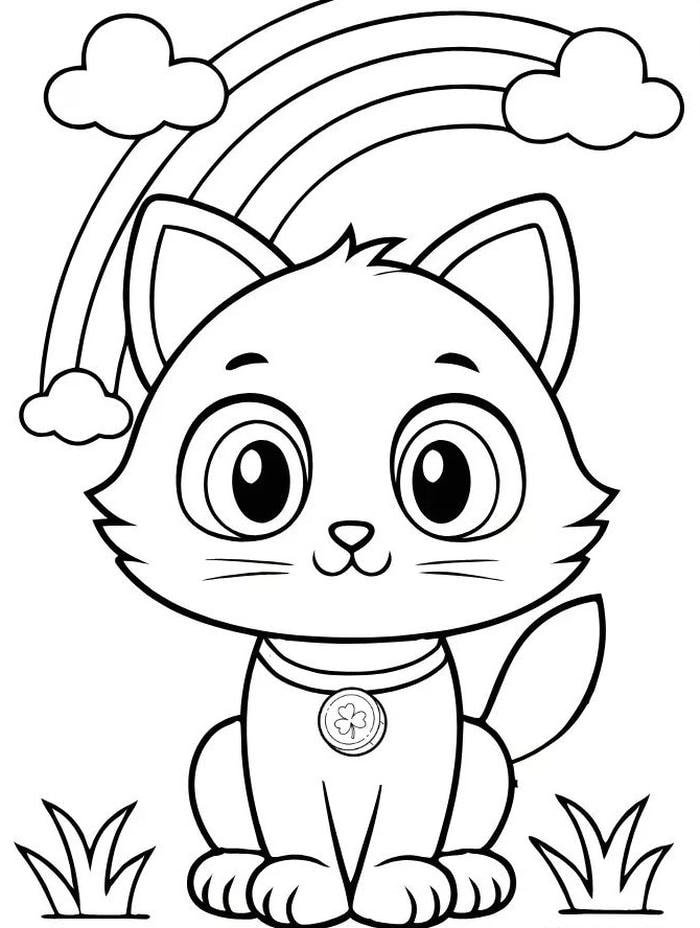 phù hợp trẻ mầm non ảnh tô màu con mèo