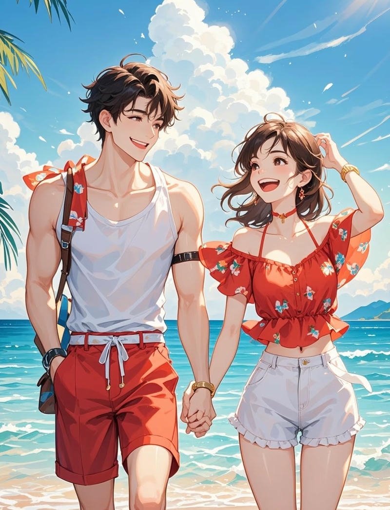 Ảnh anime cặp đôi phong cách đáng yêu cuốn hút