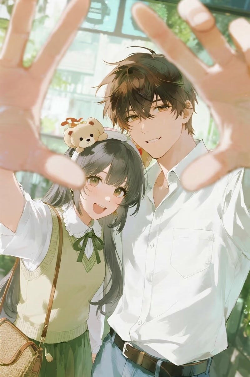 Ảnh anime cặp đôi phong cách đơn giản dễ thương