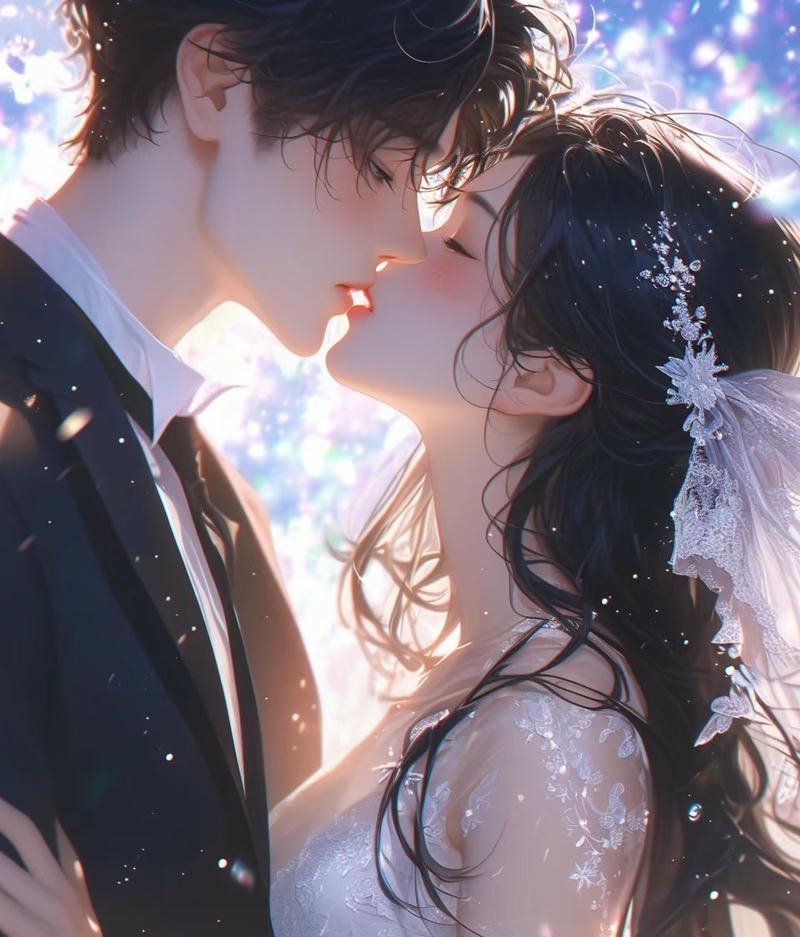 Ảnh anime hôn nhau phong cách lãng mạn cuốn hút
