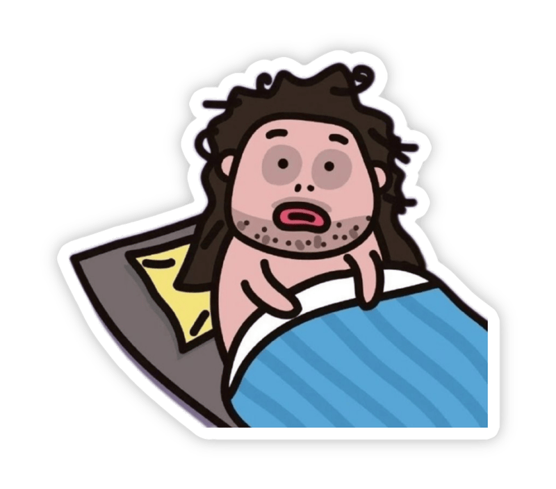 Ảnh chế nhãn dán bựa cực vừa ngủ dậy