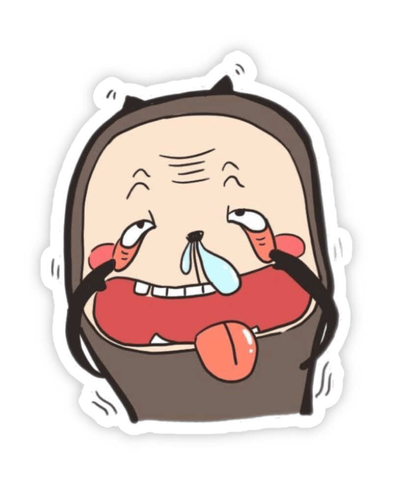 Ảnh chế nhãn dán bựa siêu hot khóc lớn