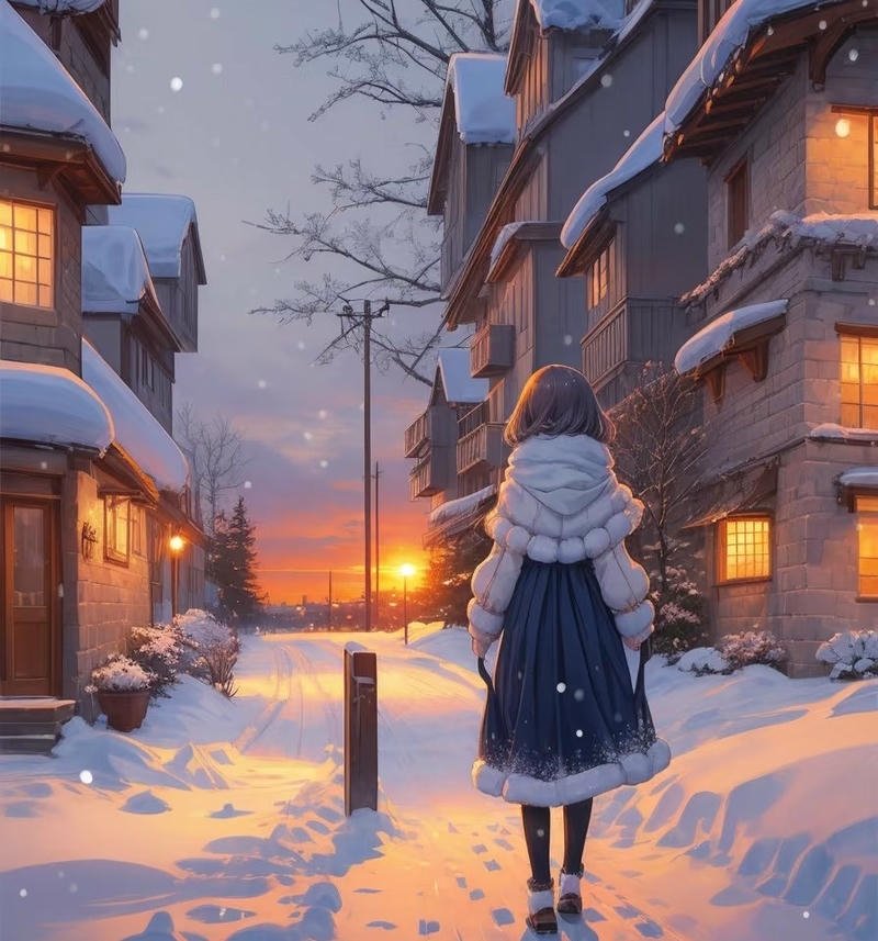 Ảnh cô gái quay lưng anime phong cách lãng mạn