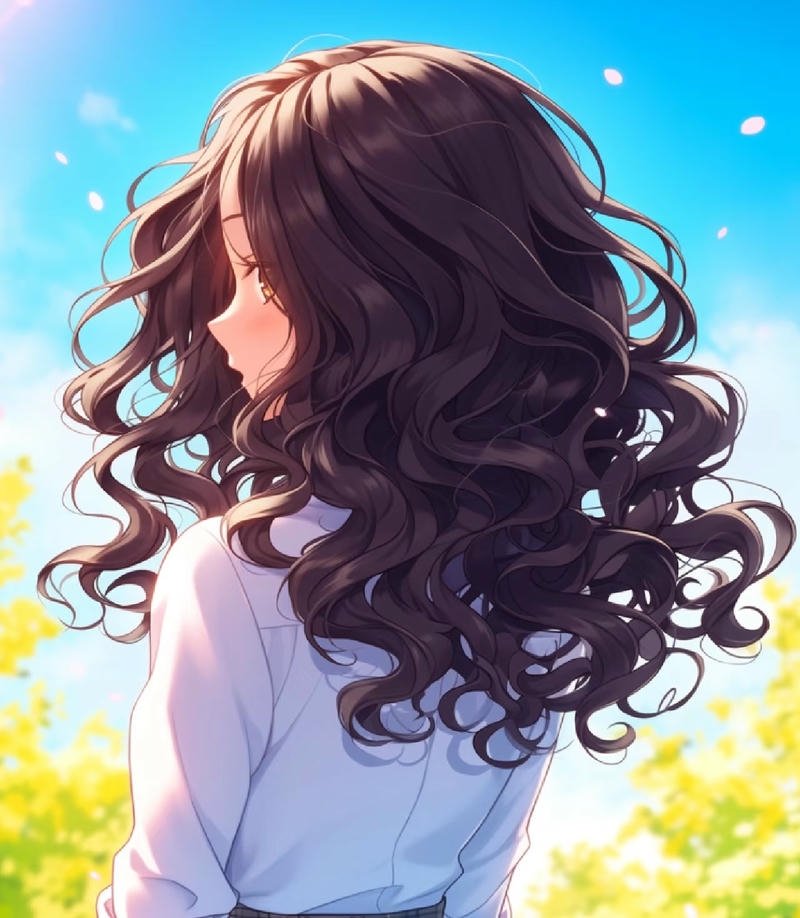Ảnh cô gái quay lưng anime phong cách nhẹ nhàng