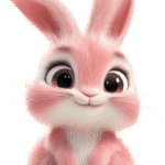 Ảnh con vật làm sticker thỏ hồng cute