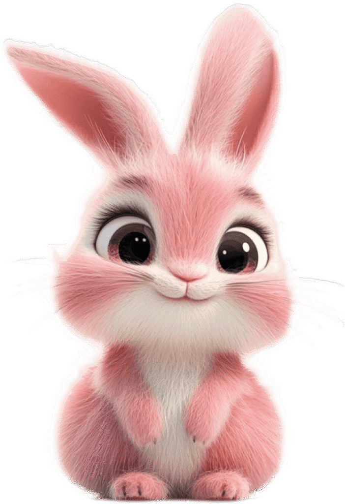 Ảnh con vật làm sticker thỏ hồng cute