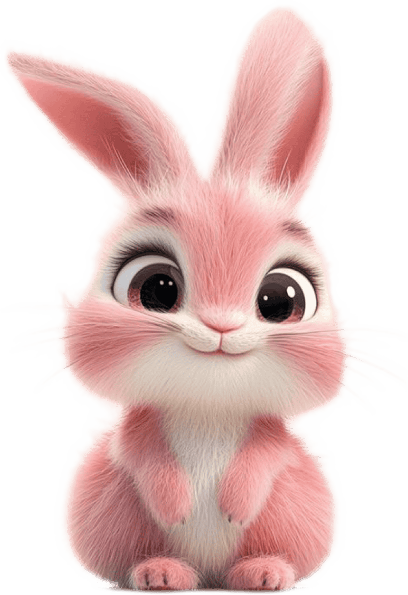 Ảnh con vật làm sticker thỏ hồng cute