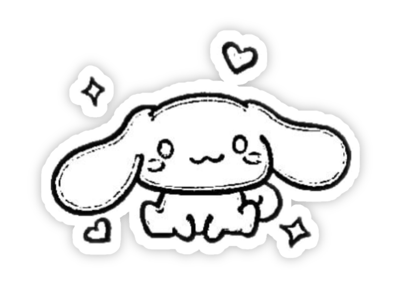 Ảnh cute sticker cute không màu line art siêu đáng yêu