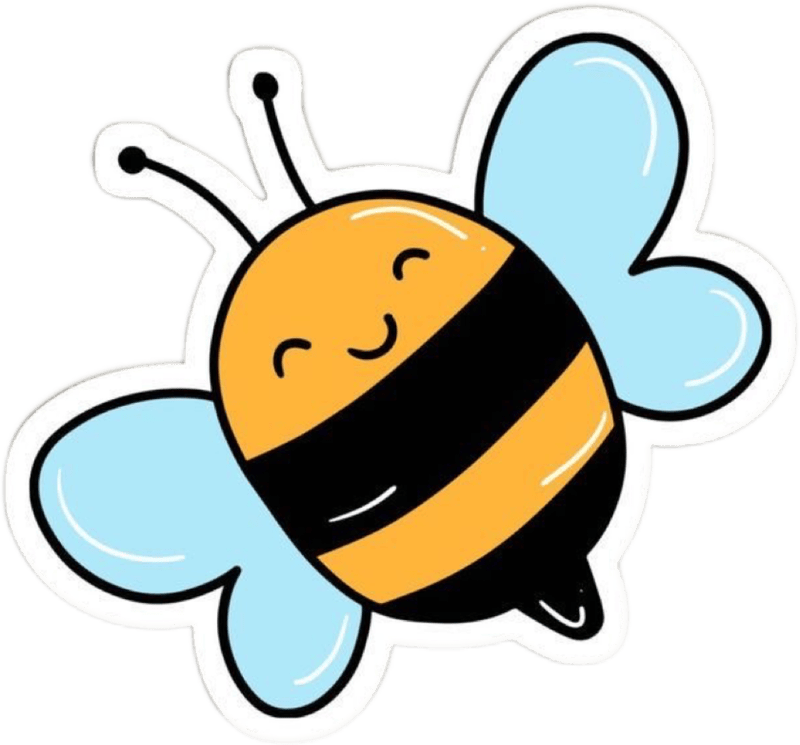 Ảnh dán sticker đáng yêu ong vàng tươi sáng dễ thương