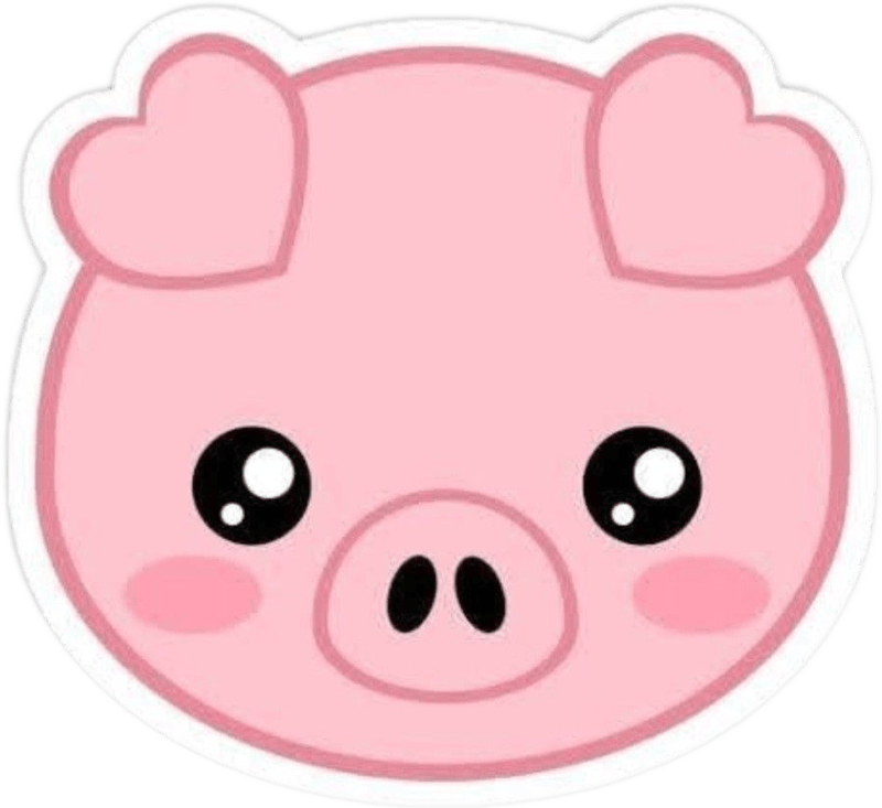 Ảnh dán sticker ngộ nghĩnh mặt lợn