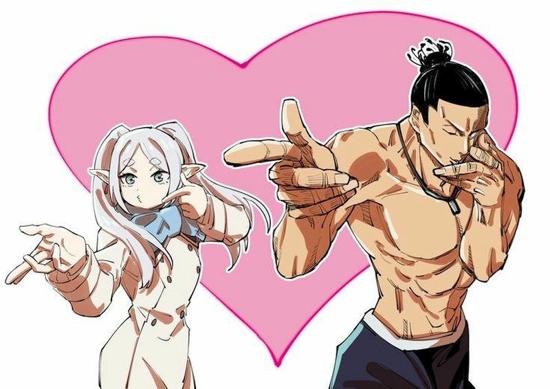 Ảnh meme Frieren anime cặp đôi hoàn hảo