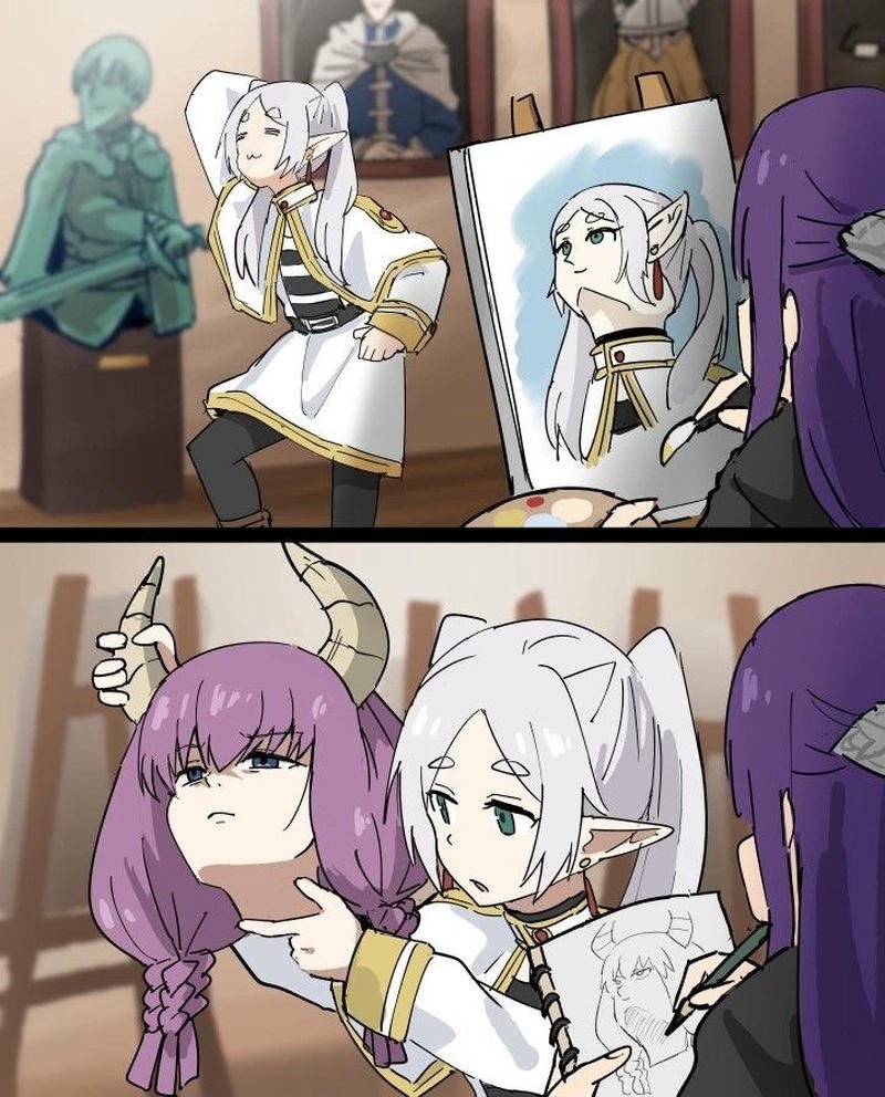 Ảnh meme Frieren anime cực hài và lầy