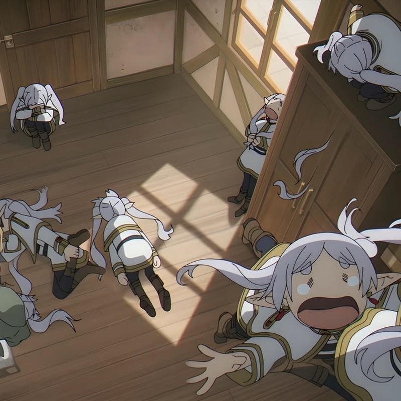 Ảnh meme Frieren anime nhiều nhân vật