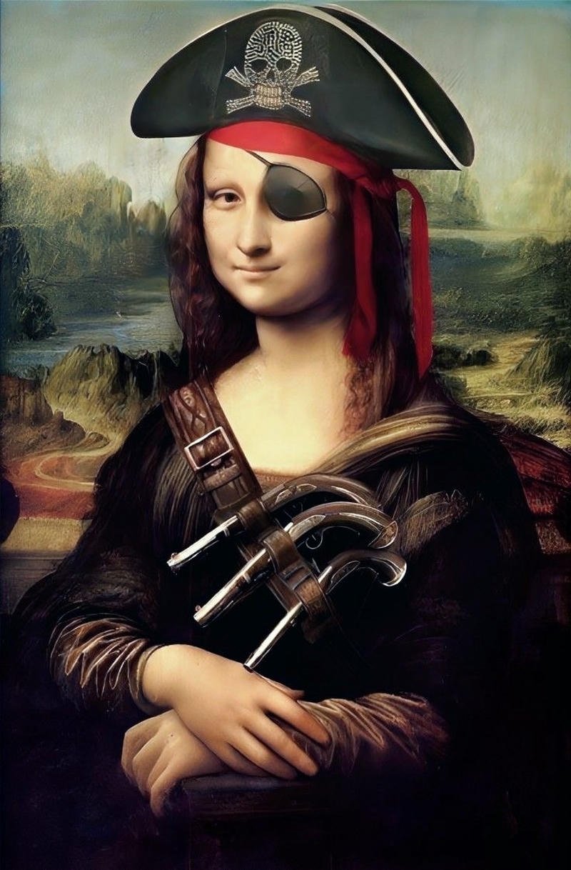 Ảnh meme Mona Lisa hoa trang cướp biển