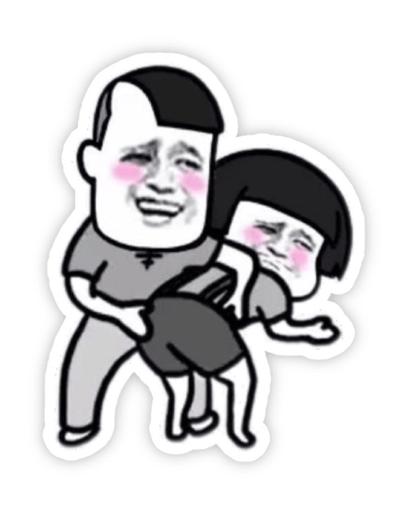 Ảnh nhãn dán bựa hài hước bị đánh đít