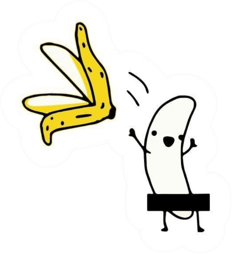 Ảnh nhãn dán bựa siêu lầy lội quả chuối bóc vỏ