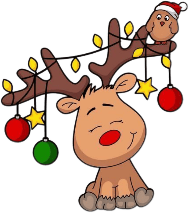 Ảnh noel làm sticker dễ thương con tuần lộc