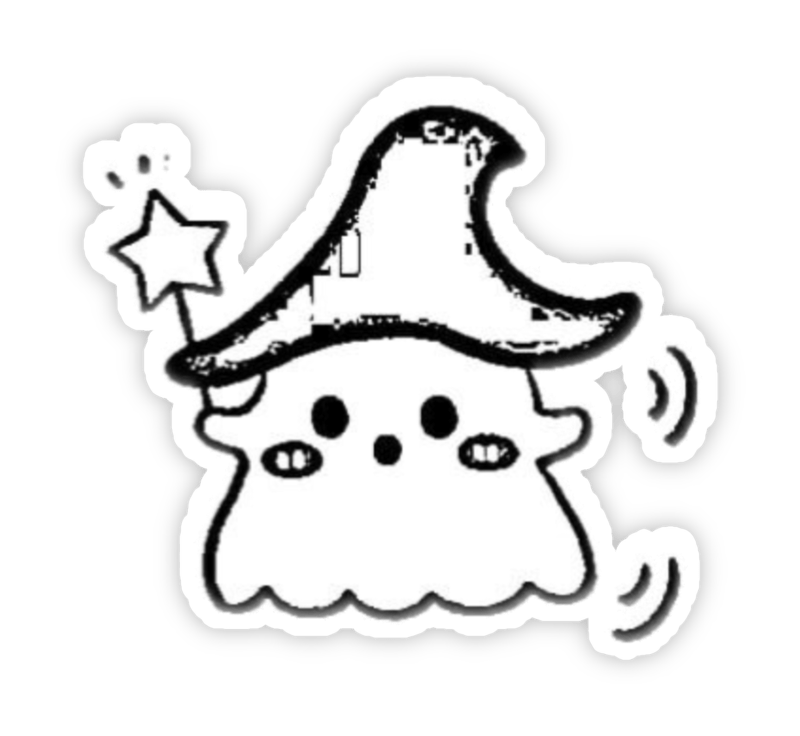 Ảnh sticker cute không màu con ma iu