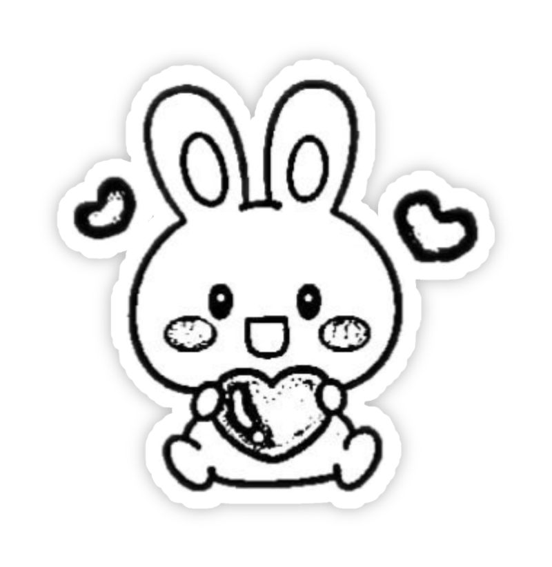 Ảnh sticker cute không màu trắng đen đáng yêu