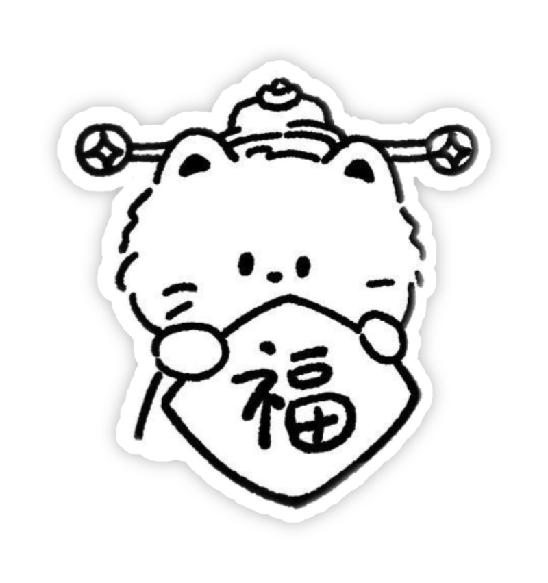 Ảnh sticker không màu trắng đen đáng yêu siêu xinh