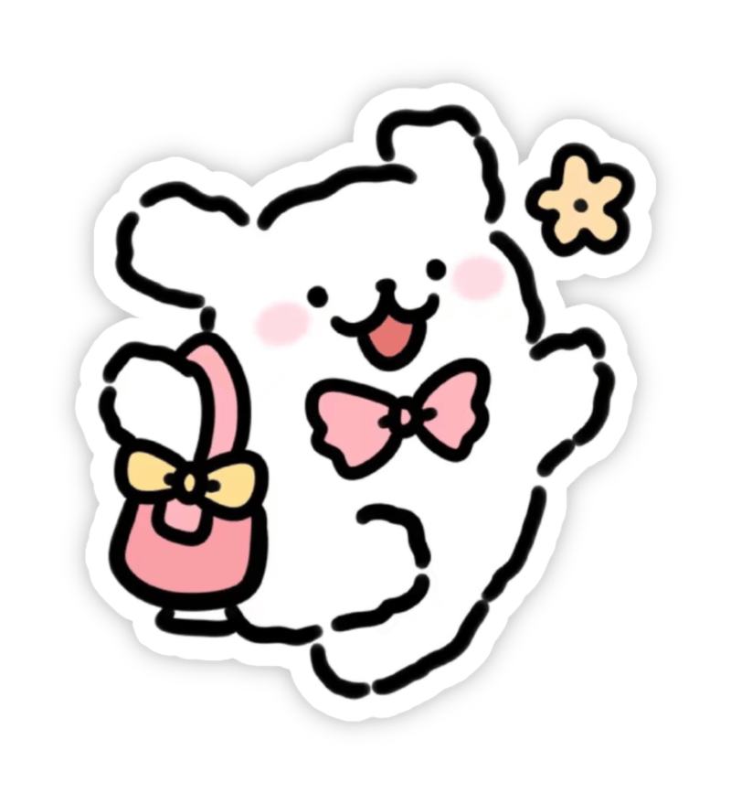 Ảnh tạo hình sticker dễ thương xách túi đi chơi