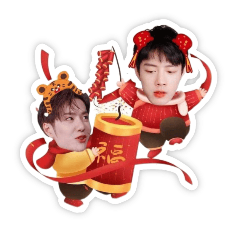 Ảnh tết làm sticker ấm áp không khí đoàn viên