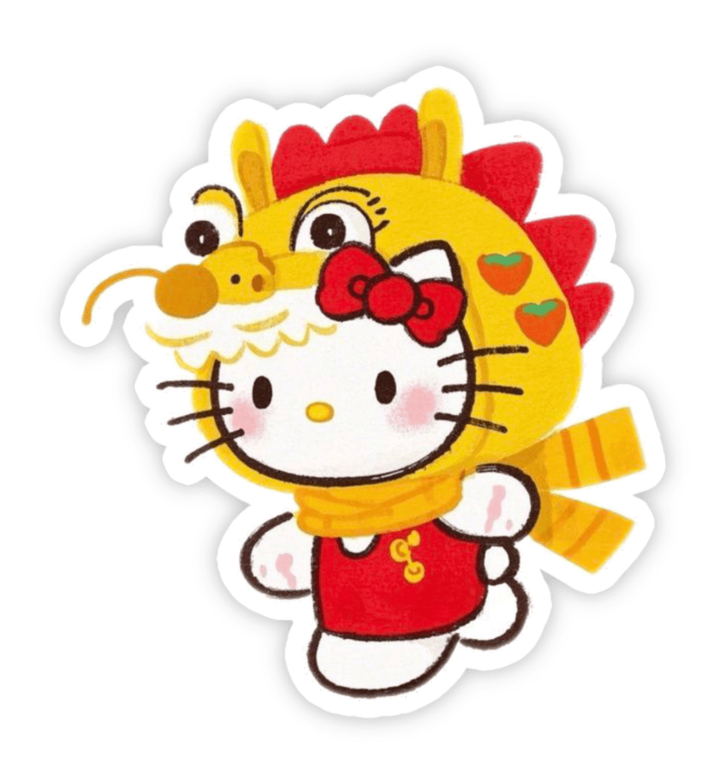 Ảnh tết làm sticker cute ngộ nghĩnh chào năm mới