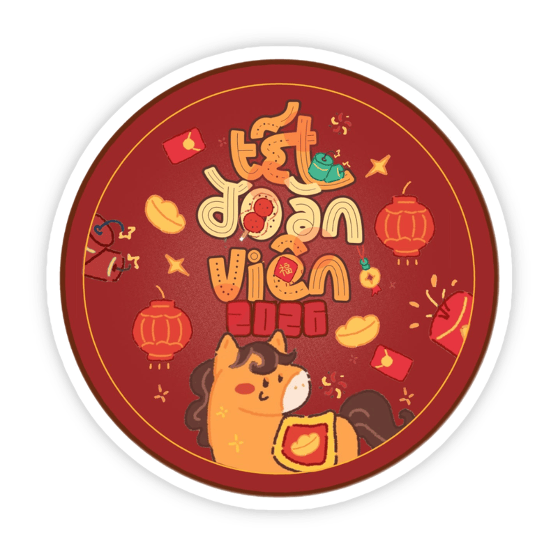 Ảnh tết làm sticker hài hước ngày xuân