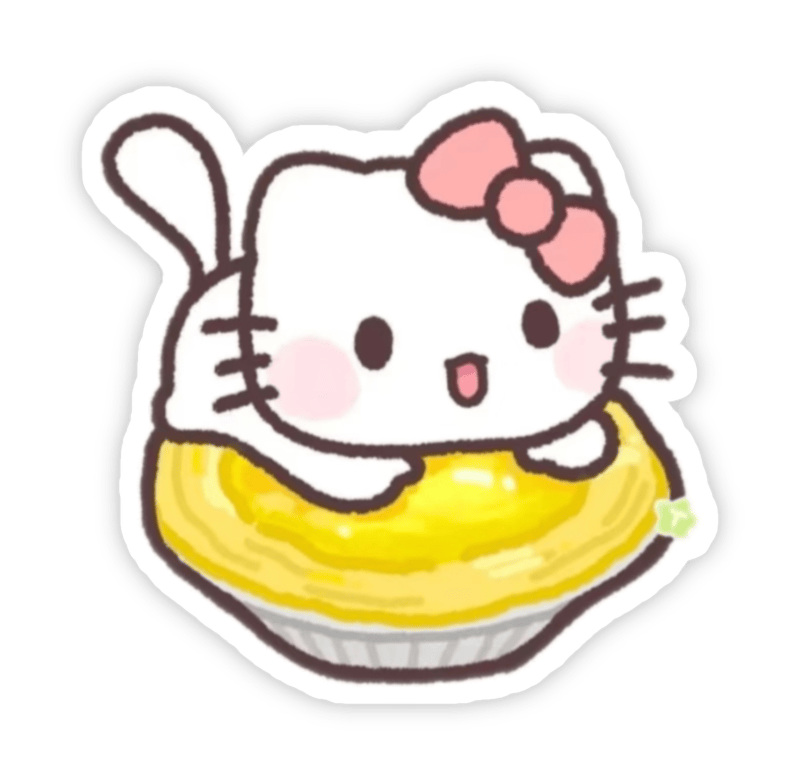 Bánh ngọt hello kitty ảnh sticker dễ thương