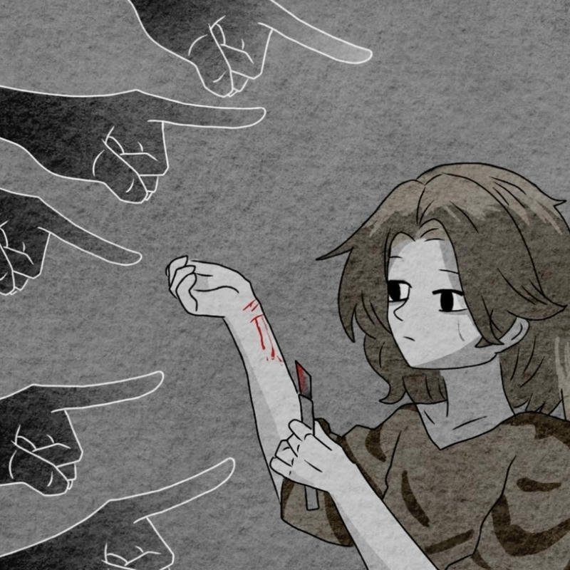 Bức hình anime nữ buồn với ánh mắt lặng thinh