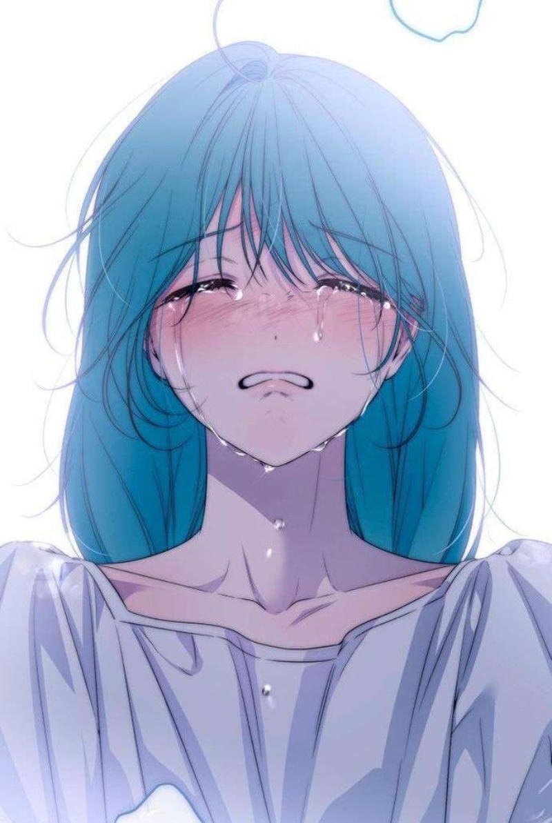 Bức hình anime nữ buồn với gương mặt u sầu nhẹ