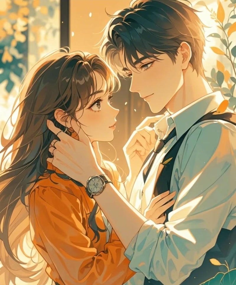 Cặp đôi anime trong không gian yên bình nhẹ