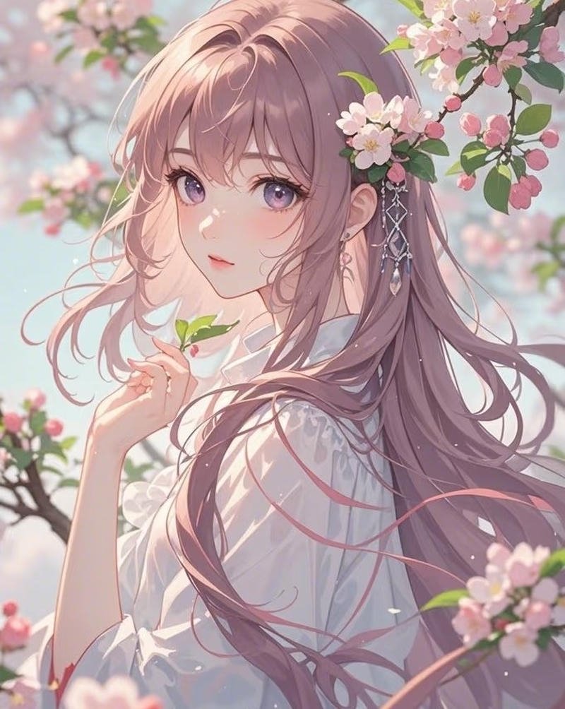 Cô gái anime đáng yêu phong cách nhẹ nhàng