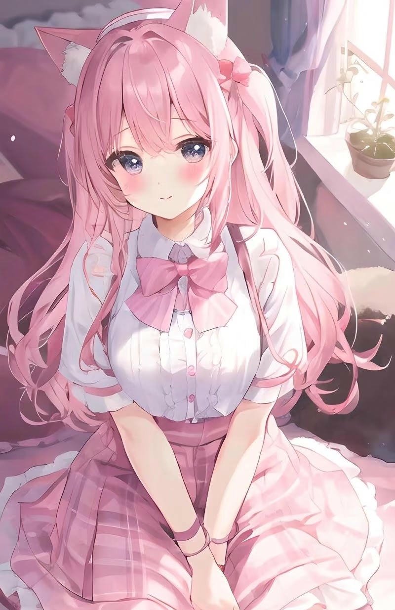 Cô gái anime đáng yêu trong ánh sáng dịu