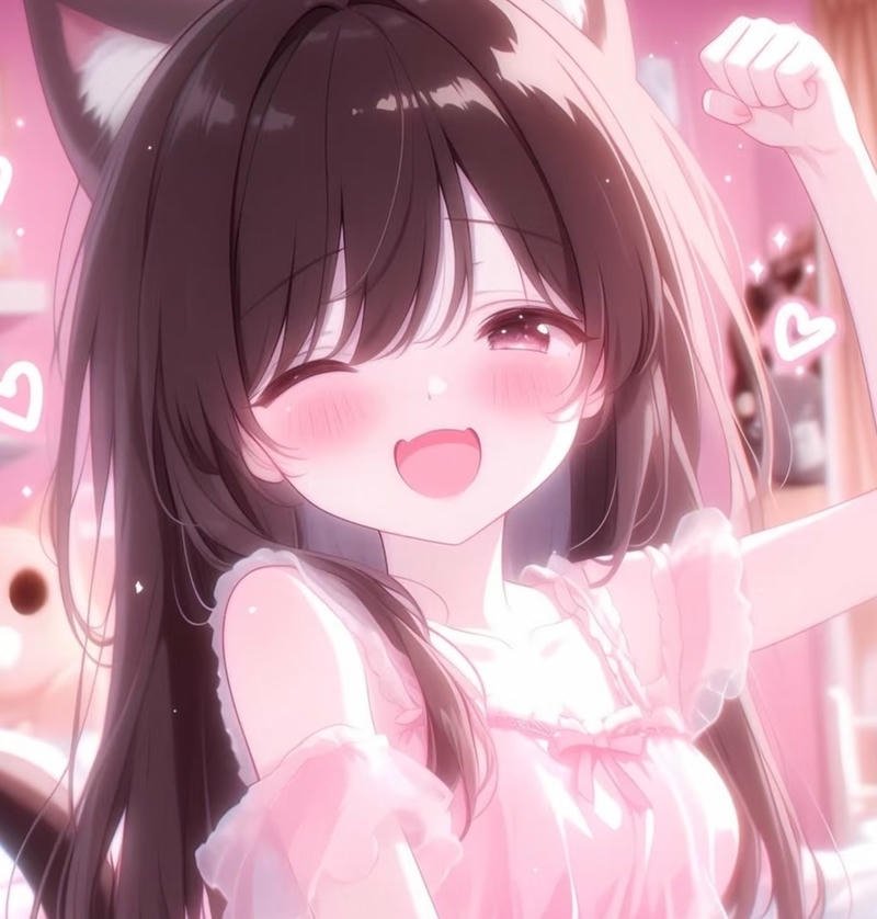 Cô gái anime đáng yêu trong không gian yên