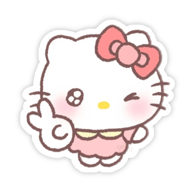 Hello kitty sticker cute dễ thương màu hồng
