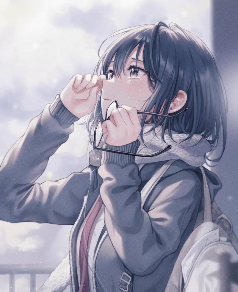 Hình ảnh anime nữ buồn mang cảm giác buồn man mác
