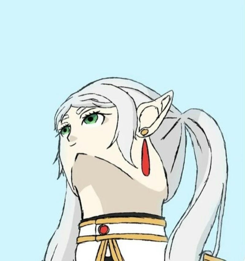 Hình ảnh meme Frieren gương mặt lạnh tanh anime