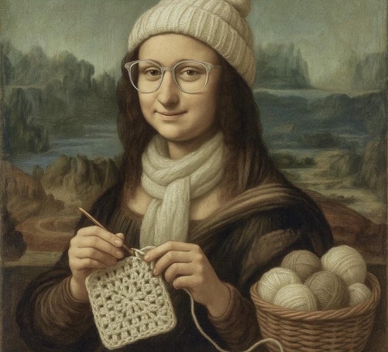 Hình ảnh meme Mona Lisa nụ cười nhẹ siêu lầy