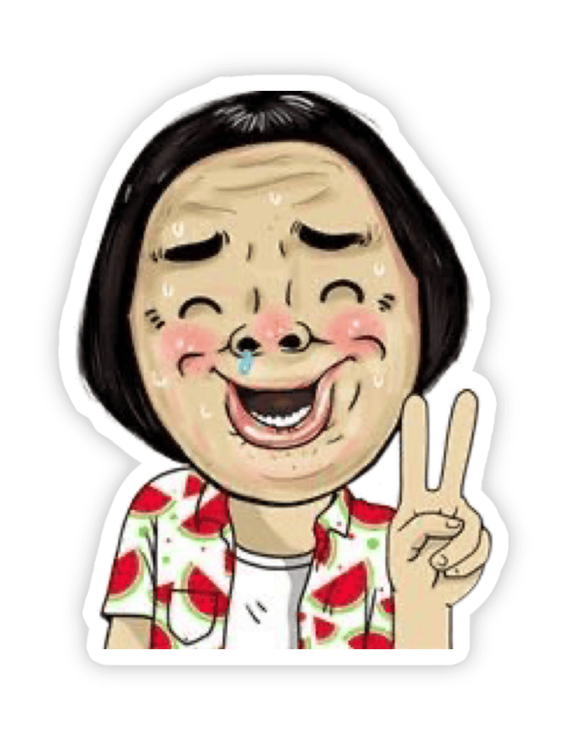 Hình ảnh nhãn dán bựa biểu cảm dơ tay chào