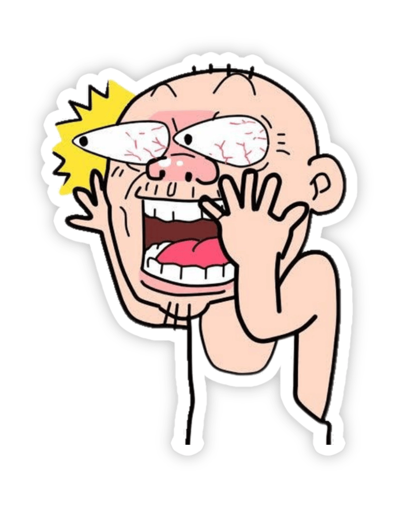 Hình ảnh nhãn dán bựa biểu cảm hốt hoảng