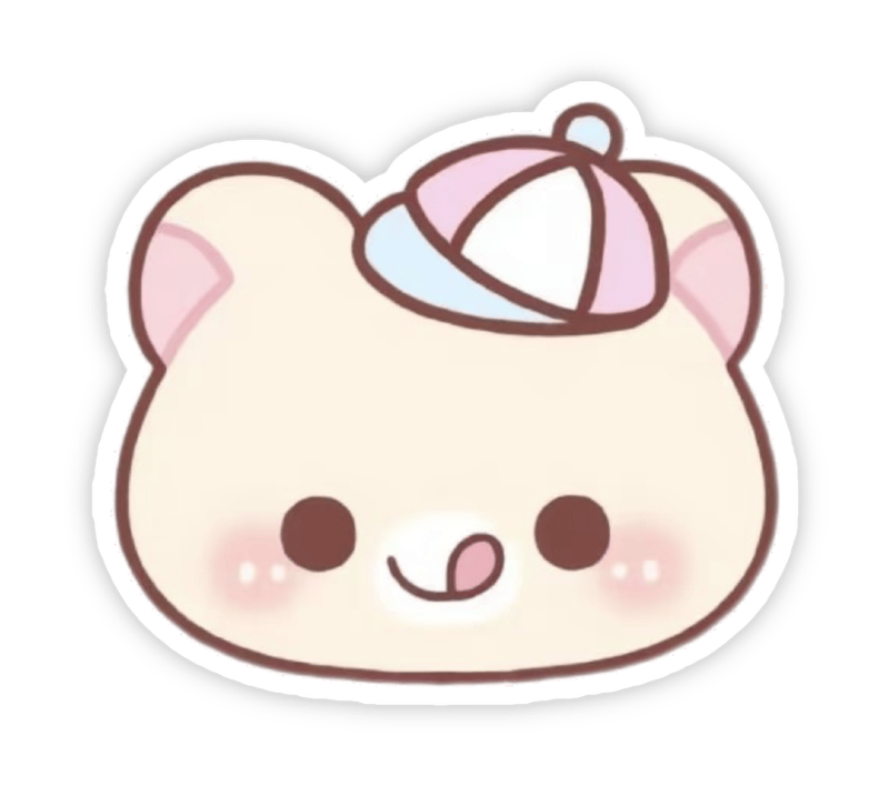 Hình ảnh sticker gấu đang lè lưỡi dễ thương