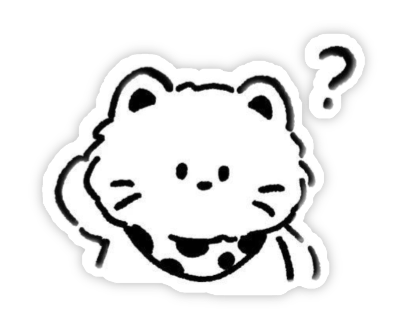 Hình ảnh sticker không màu mèo lạ lẫm