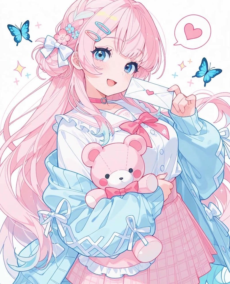 Hình anime dễ thương trong ánh sáng nhẹ