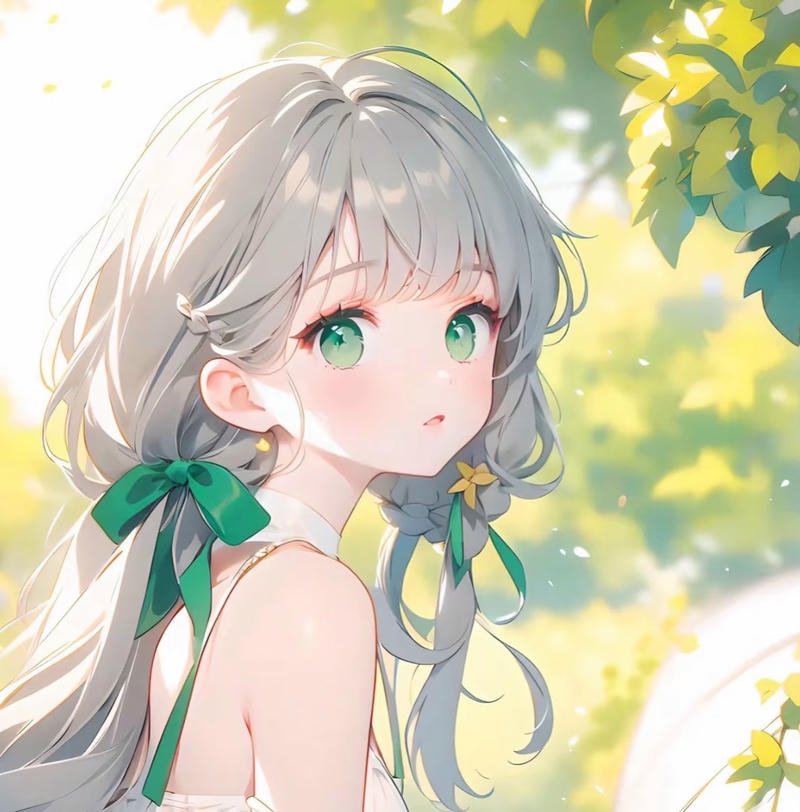 Hình anime dễ thương trong khung cảnh đẹp