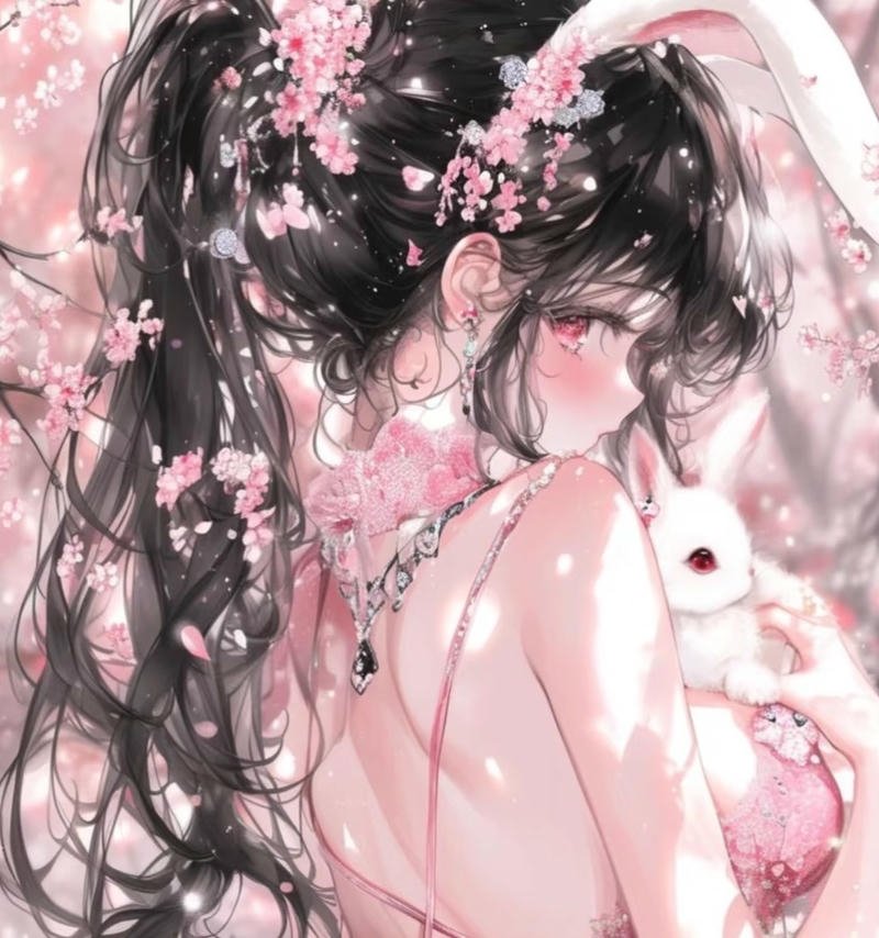 Hình anime nữ quay lưng giữa trời chiều buồn