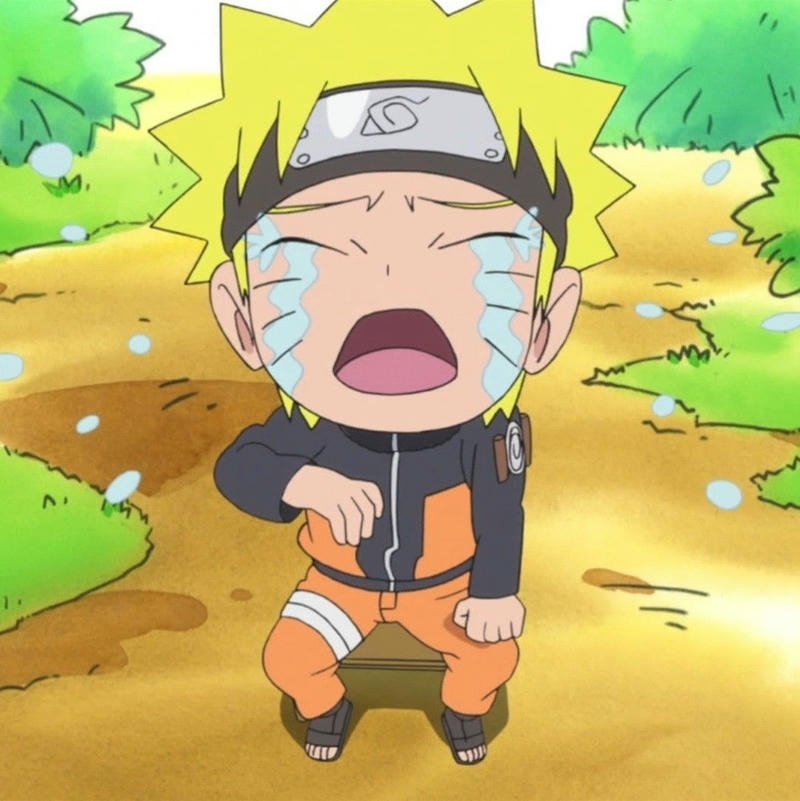 Hình meme Naruto đang khóc cực hài