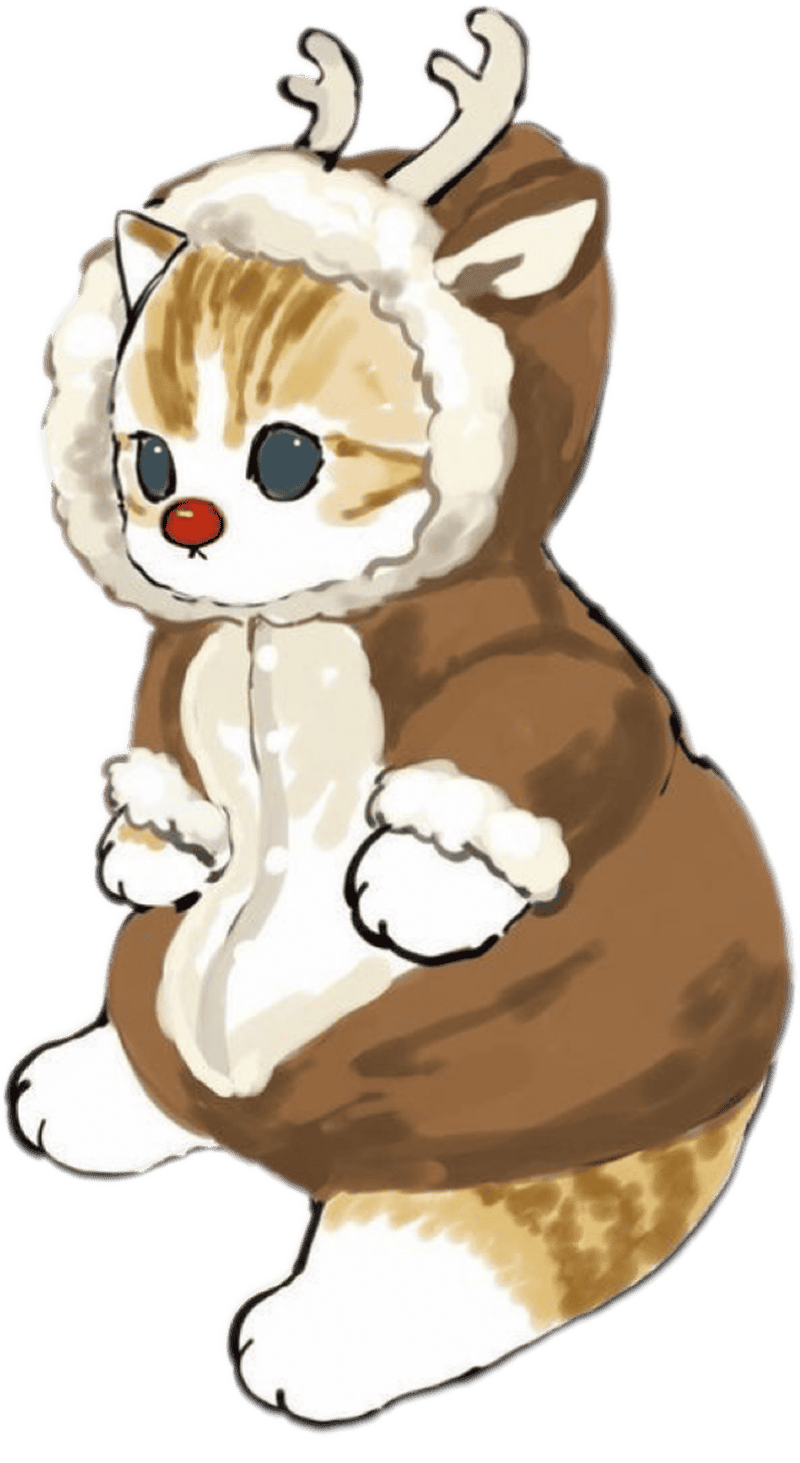 Hình sticker con mèo giả làm con tuần lộc