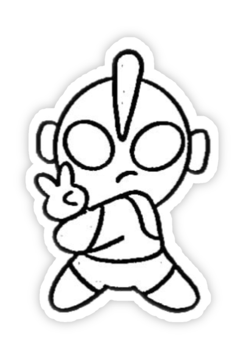 Hình sticker cute không màu siêu nhân nhỏ xinh cực đáng yêu