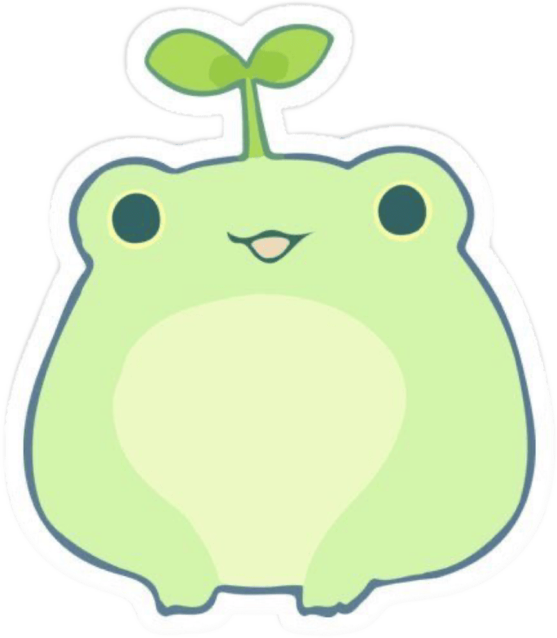 Hình sticker dán ngộ nghĩnh đáng yêu con ếch